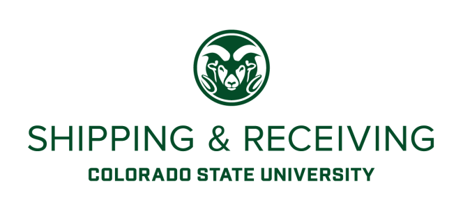 Shipping and Receiving Colorado State University Logo Green Stacked with Rams Head
